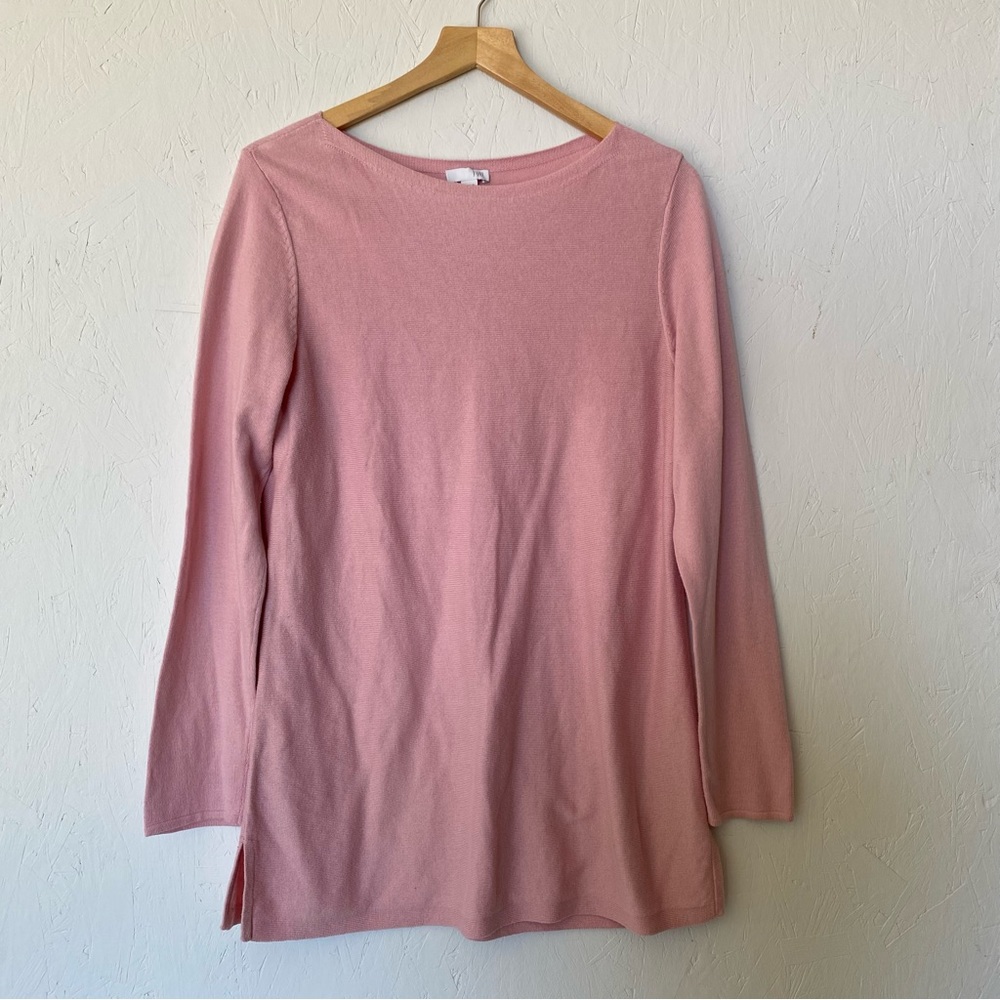 Loft pink long sleeve cotton blend sweater Medium